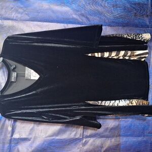 attitude by renee  black felt material with animal print